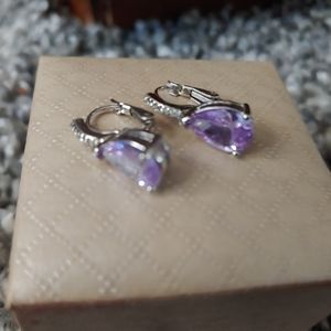 Purple stone earrings
